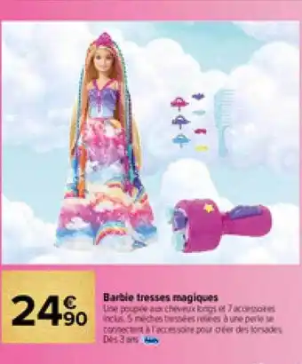 Barbie tresse magique carrefour on sale