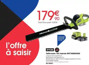 Taille-haies 18v hybride rht1850h25hs ryobi
