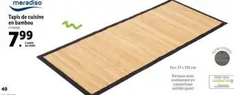 Lidl Tapis de cuisine en bambou offre