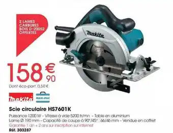 Scie circulaire hs7601k makita
