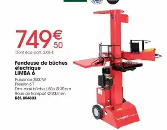 Fendeuse de bûches électrique limba 6 pubert