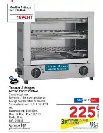 METRO Toaster 2 étages metro professional offre