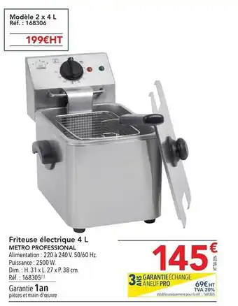 Friteuse électrique 4l metro professional