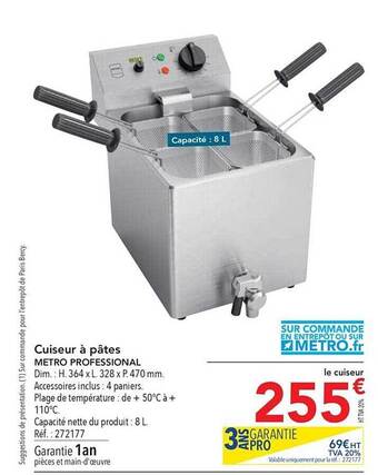 METRO Cuiseur à pâtes metro professional offre
