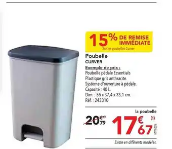 METRO Poubelle curver offre
