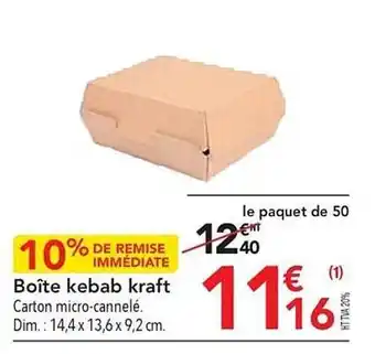 Boîte kebab kraft