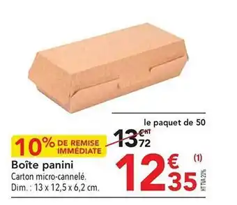 METRO Boîte panini offre