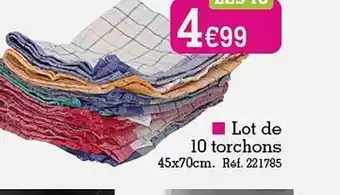 Kandy Lot de 10 torchons offre