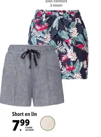 Lidl Short en lin offre