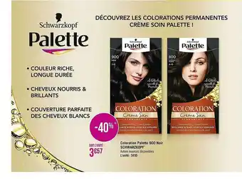 Casino Supermarchés Coloration palette 900 noir schwarzkopf offre