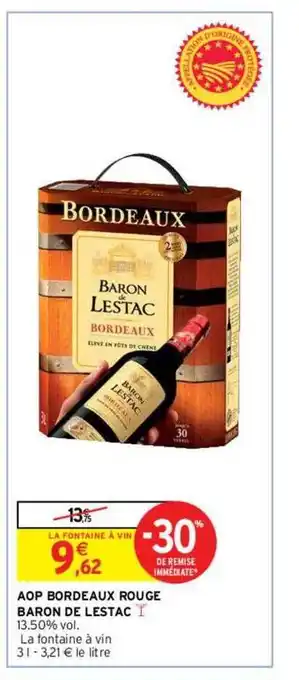 Intermarché Contact Aop bordeaux rouge baron de lestac offre