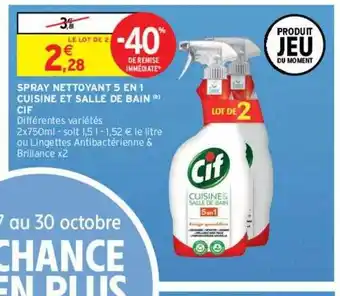 Intermarché Contact Spray nettoyant 5 en 1 cuisine et salle de bain cif offre