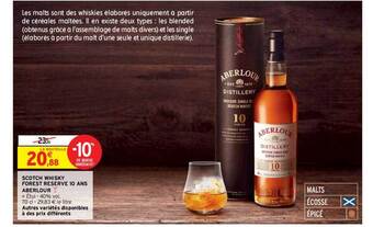Intermarché Contact Scotch whisky forest réserve 10 ans aberlour offre