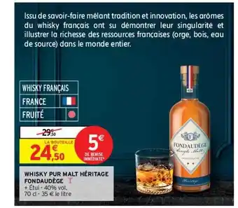 Whisky pur malt héritage fondaudège