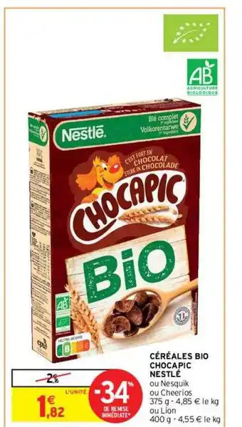 Intermarché Contact Céréales bio chocapic nestlé offre