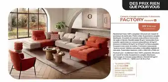 Canapé d'angle modulable 5 éléments factory
