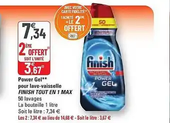 Power gel pour lave-vaisselle finish tout en 1 max