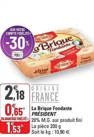 G20 La brique fondante président offre