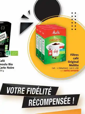 Colruyt Café moulu bio carte noire, filtres café original melitta offre