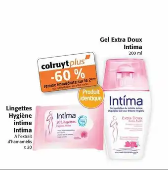Colruyt Lingettes hygiène intime intima, gel extra doux intima offre