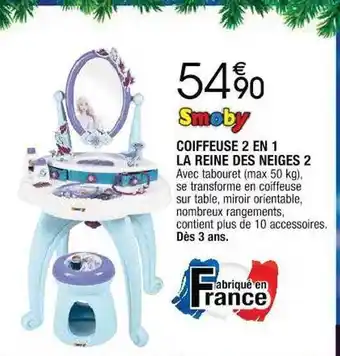 Cora x Carrefour Coiffeuse 2 en 1 la reine des neiges 2 smoby offre