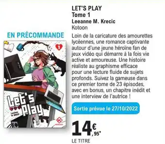 E.Leclerc Let's play tome 1 - meeanne m. krecic offre