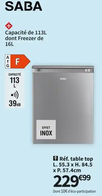 Conforama Saba réf. table top saba rf10t21l offre