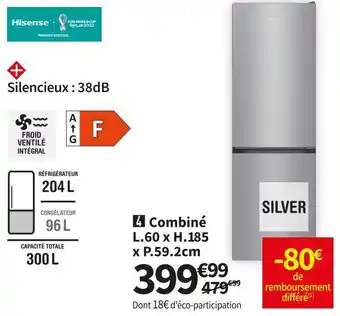 Conforama Hisense réf. combiné hisense rb390n4ad11 offre