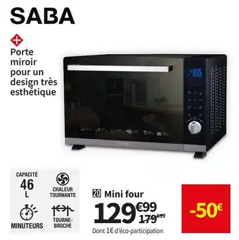 Conforama Saba mini four mfe46mir offre