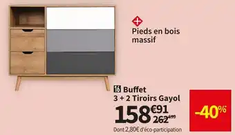 Conforama Buffet 3 + 2 tiroirs gayol offre