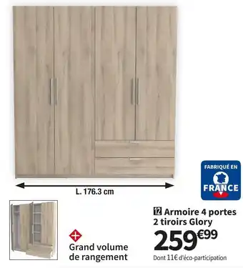 Conforama Armoire 4 portes glory offre