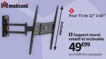 Conforama Meliconi support mural rotatif et inclinable fm400 offre