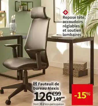 Conforama Fauteuil de bureau alexis offre