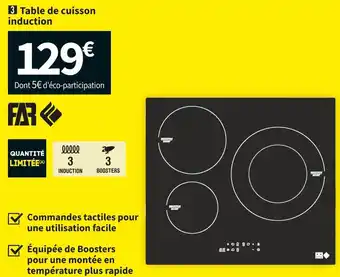 Conforama Candy table de cuisson induction ctp6sc4/e14u offre