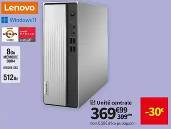 Conforama Lenovo unité centrale ideacentre 3 07ada05-90mv00eqfr offre