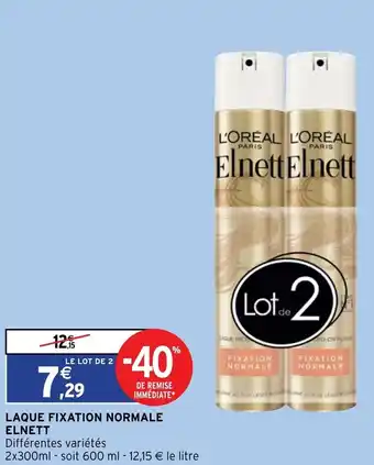 Intermarché Laque Fixation Normale Elnett offre