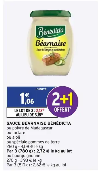 Intermarché Sauce Béarnaise Bénédicta offre