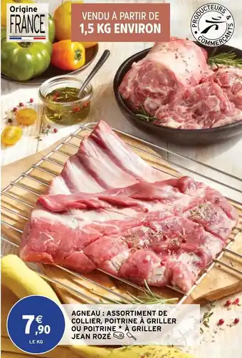 Agneau Assortiment De Collier Poitrine à Griller