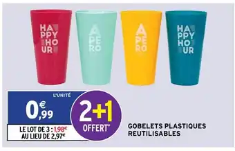 Intermarché Gobelets Plastiques Reutilisables offre