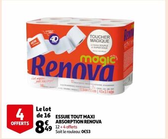 Auchan Essuie tout maxi absorption renova offre