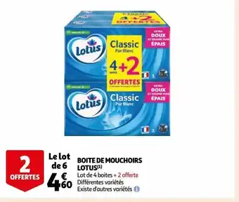 Auchan Boite de mouchoirs lotus offre