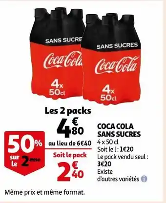 Auchan Coca cola sans sucres offre