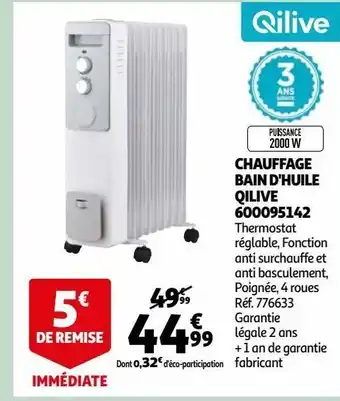 Auchan Chauffage bain d'huile qilive offre
