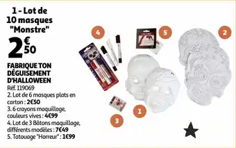 Auchan Fabrique ton déguisement d'halloween offre