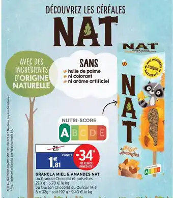 Intermarché Granola Miel & Amandes Nat offre