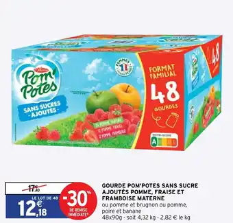 Intermarché Gourde Pom'Potes Sans Sucre offre