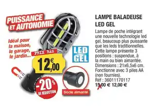 Outiror Lampe baladeuse led gel offre