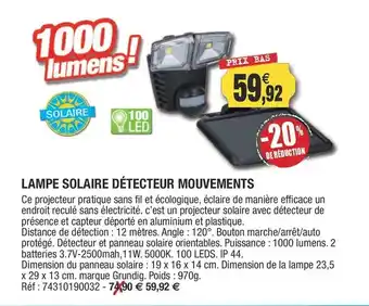 Outiror Lampe solaire détecteur mouvements offre