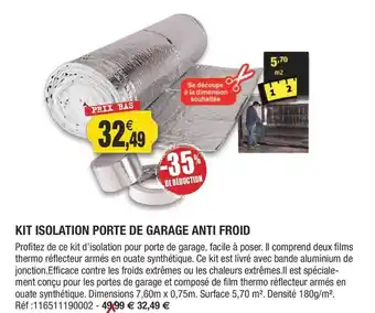 Kit isolation porte de garage anti froid