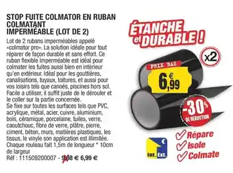 Stop fuite colmator en ruban colmatant imperméable (lot de 2)